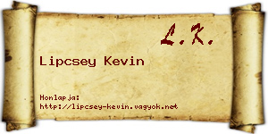 Lipcsey Kevin névjegykártya