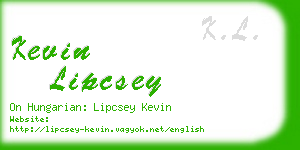 kevin lipcsey business card